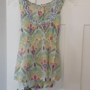 Cotton and silk blend sleeveless top